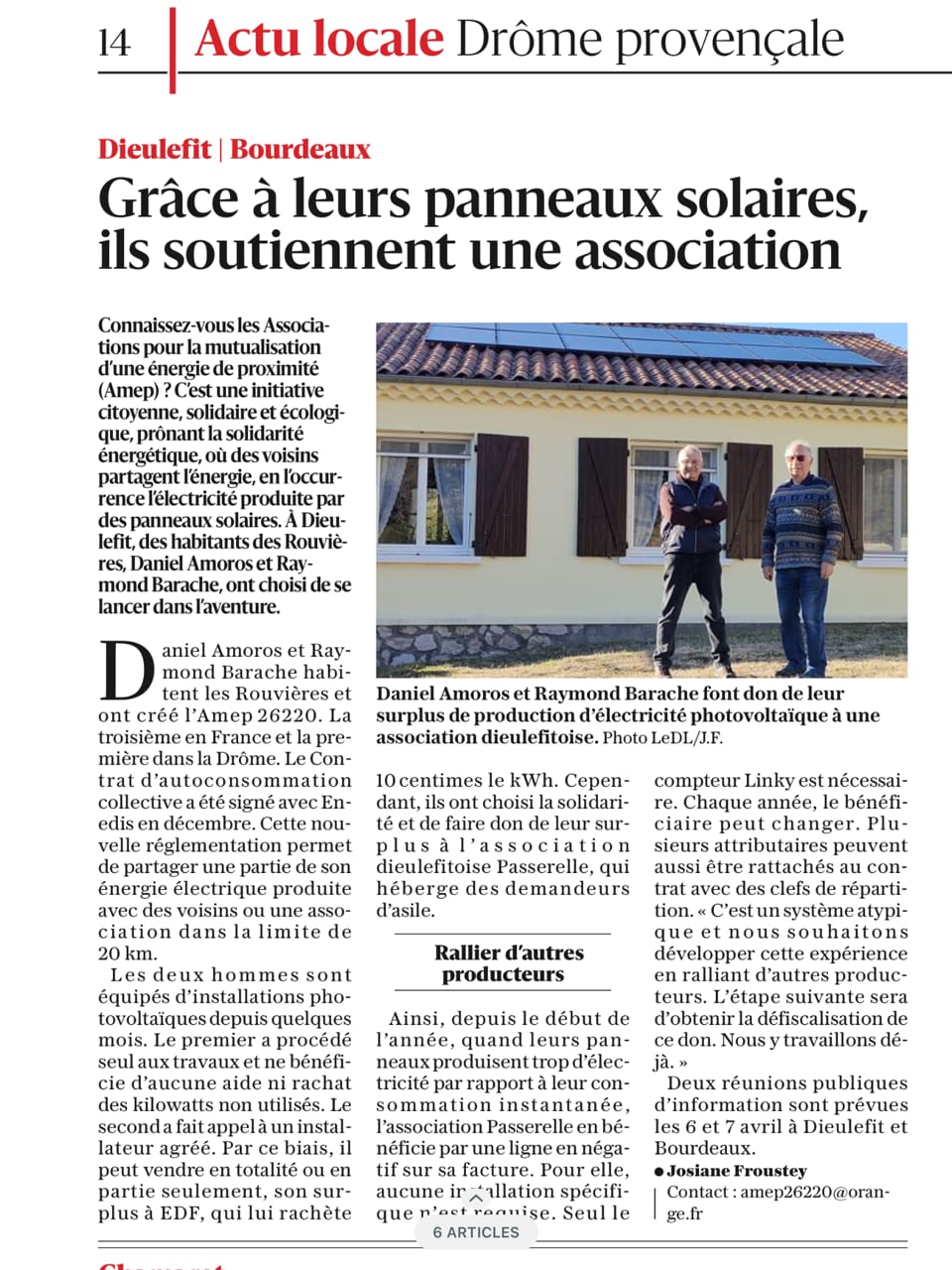La Provence - Partage d'électricité entre voisins - communauté